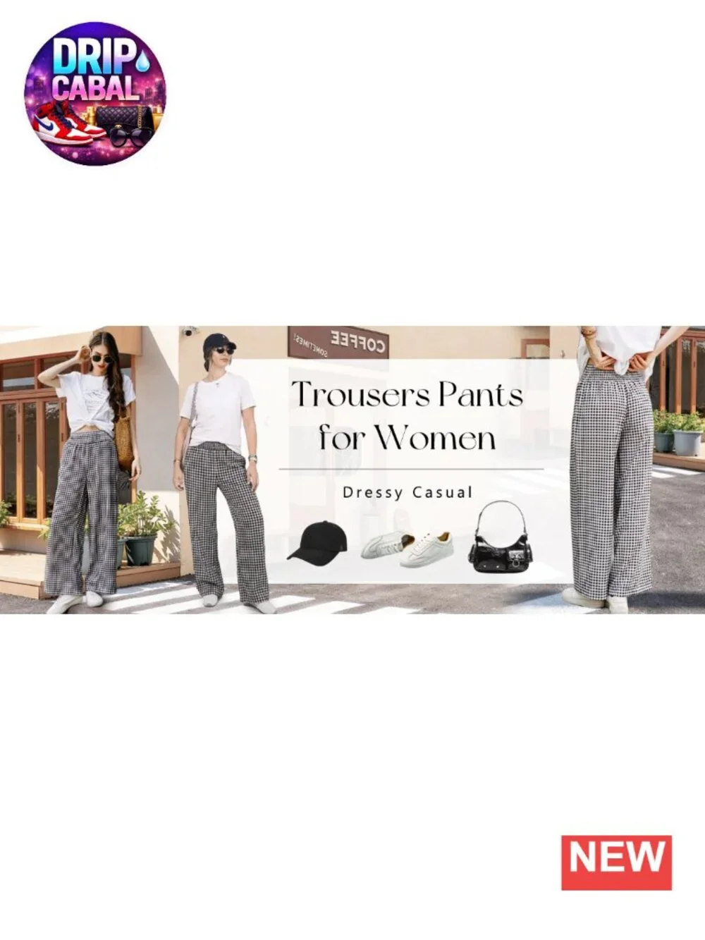 Wide Leg High Waist Pants with Pockets Casual Lounge Trousers 100% Polyester